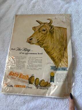 Vintage 1947 Print Ad Baby Ruth Candy Bar Hail The King of The Un-Common